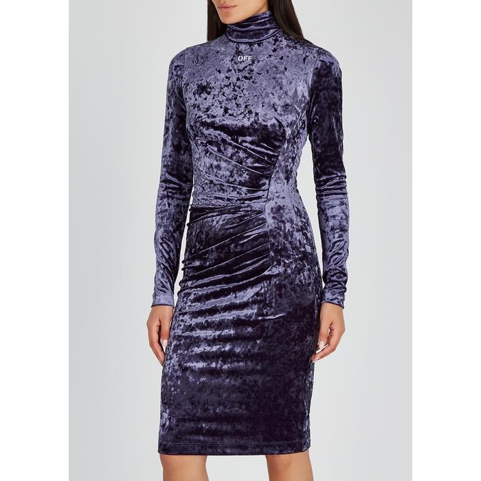 white crushed velvet dress
