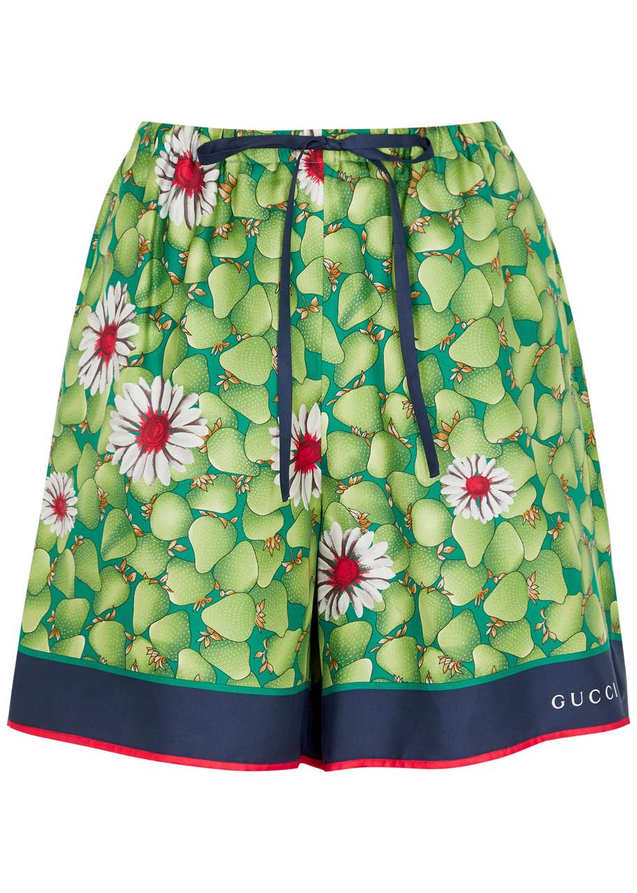 Gucci poppy-print Silk Boxer Shorts - Farfetch