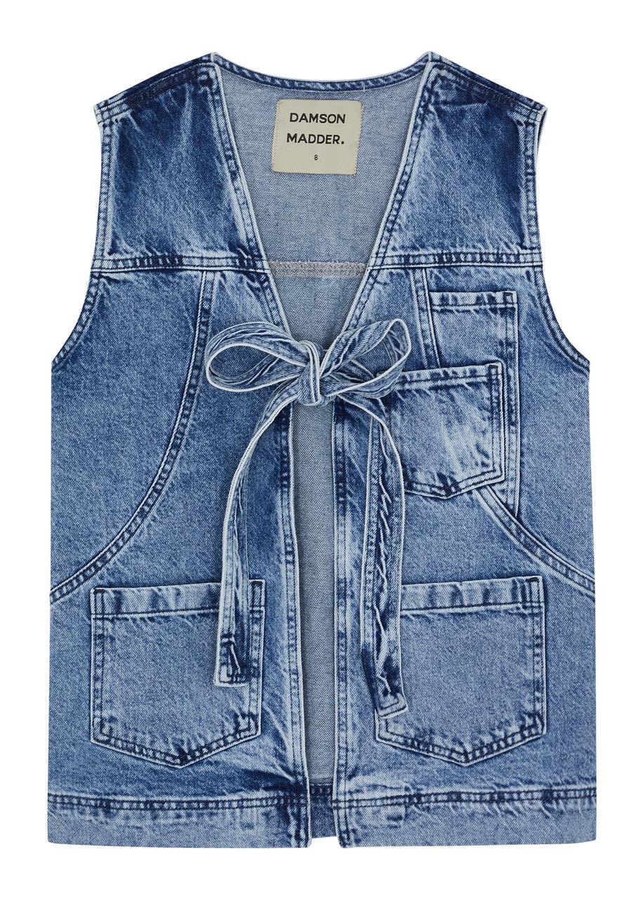 Damson Madder Dilly Denim Waistcoat in Blue | Lyst