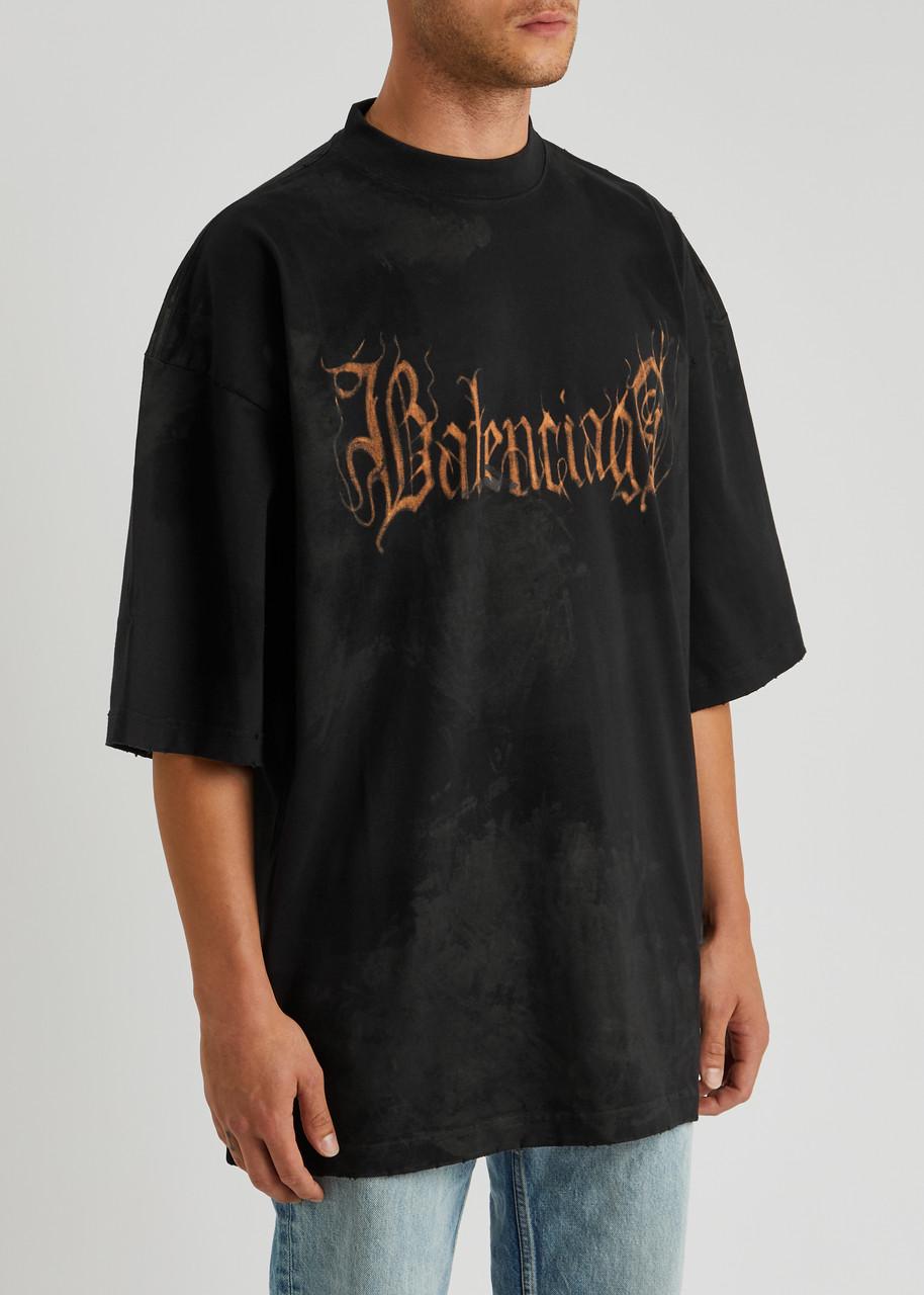 Balenciaga Heavy Metal Stretch-cotton T-shirt in Black for