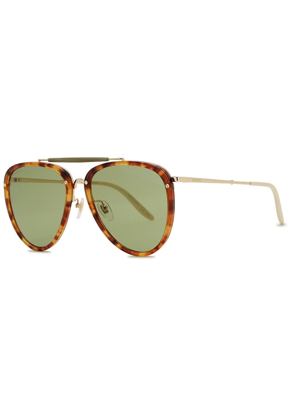 gucci tortoise shell aviator sunglasses
