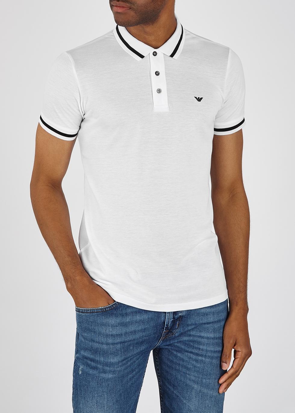 emporio armani white polo shirt