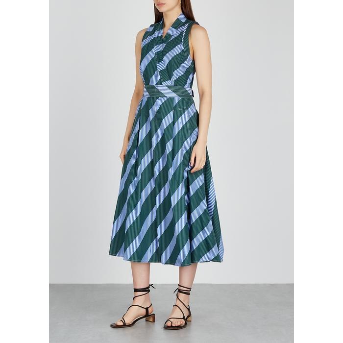 Tory Burch Cotton Overprinted Wrap Dress in Navy (Blue) - Lyst
