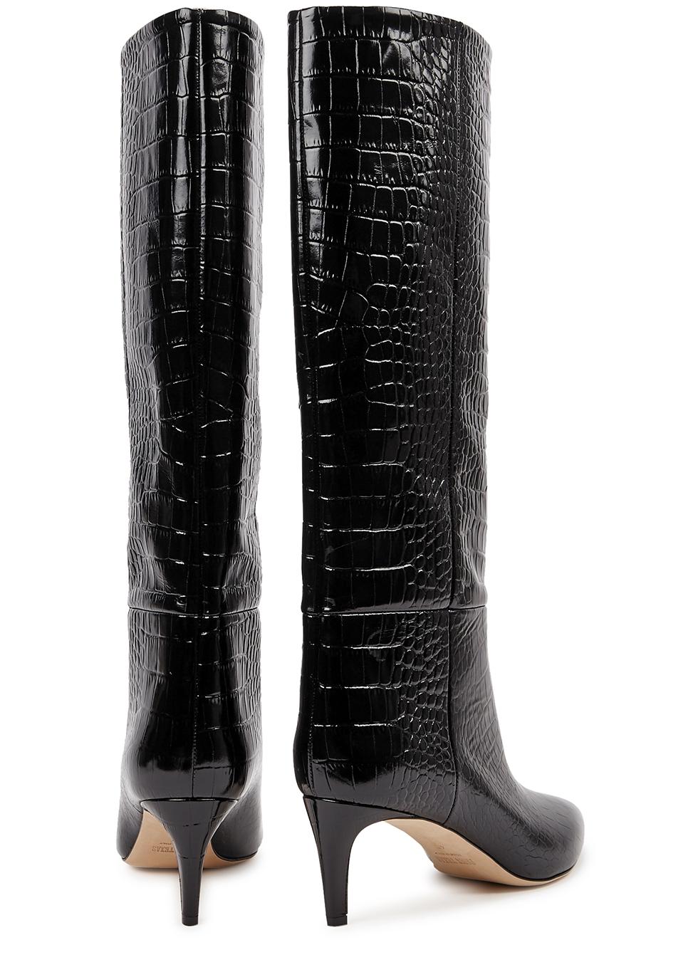 paris texas black croc boots