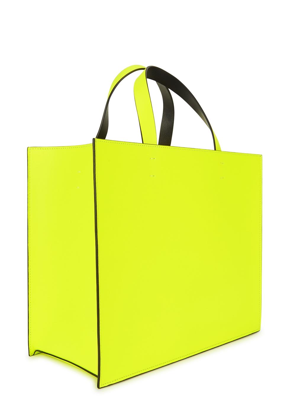 Valentino Garavani Vlogo Neon Yellow Leather Tote - Lyst