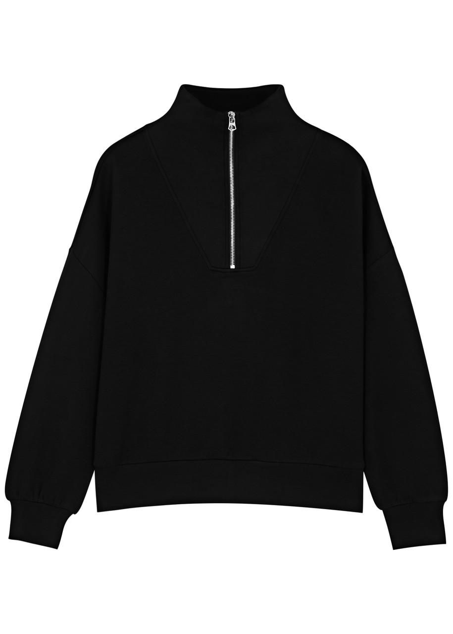Varley Hawley Half-zip Stretch-jersey Sweatshirt in Black