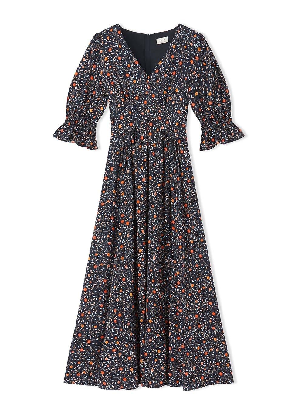 Jigsaw Stem Ditsy Midi Tea Dress in Navy (Blue) Lyst UK