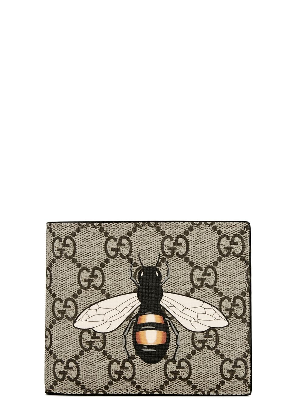Gucci Bee Print GG Supreme Wallet for Men