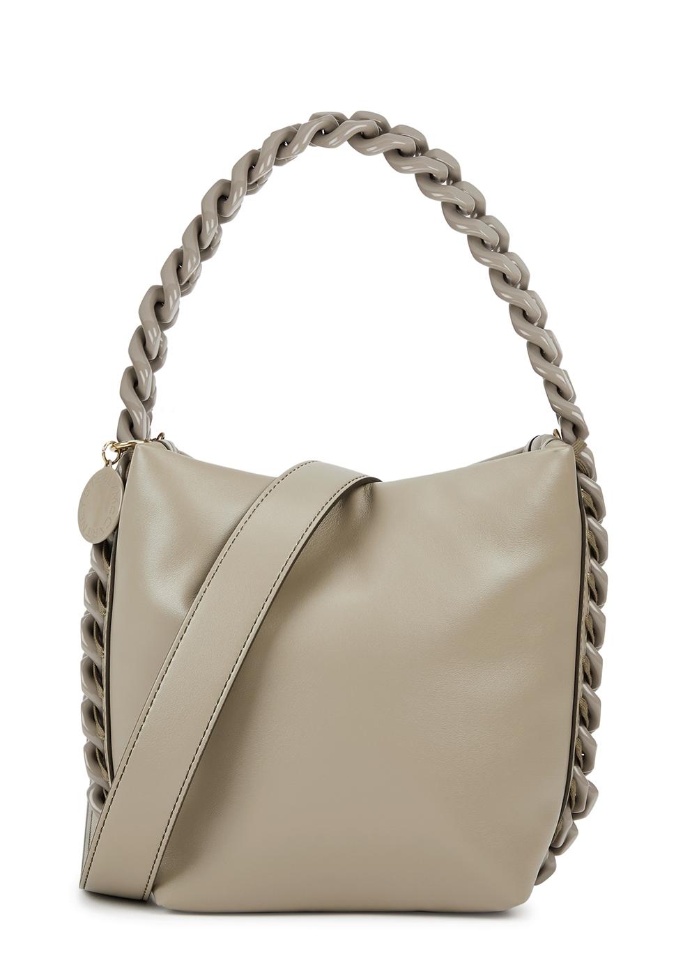 Stella McCartney Frame Mini Padded Faux Leather Bucket Bag in Gray | Lyst
