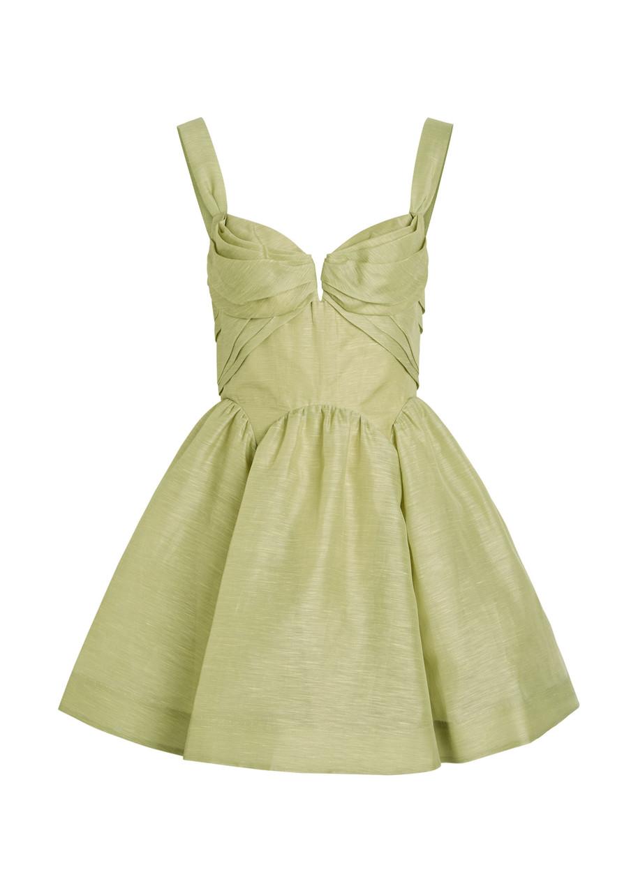 zimmermann green linen dress Linen Long Dress