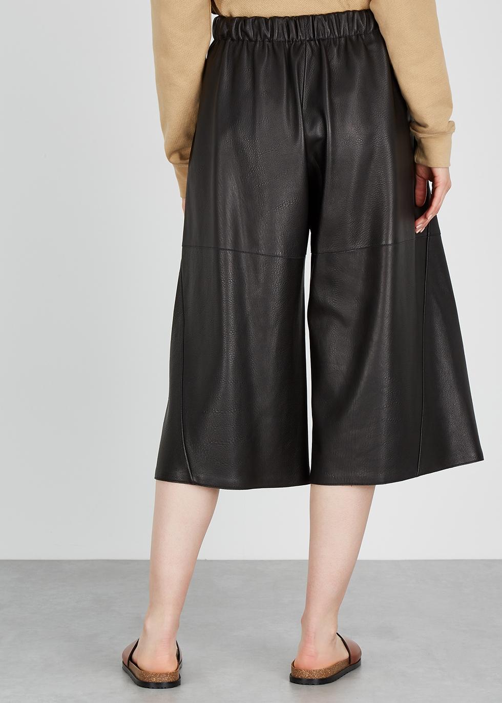 Loewe Black Leather Culottes - Lyst