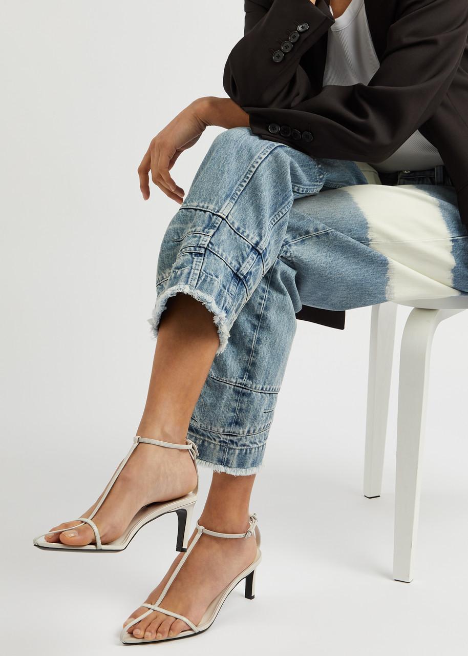 Jil Sander High 65 Leather Sandals in Natural | Lyst