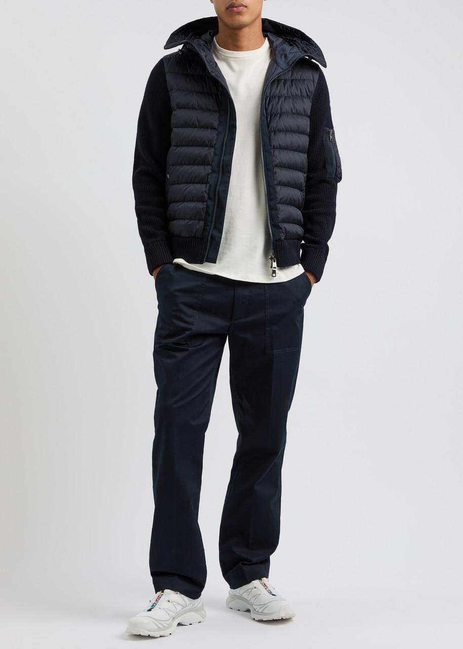 ★SALE★【送料関税無料】MONCLER Quilted Hooded Cardigan MONCLER Quilted hooded shell and wool-blend cardigan