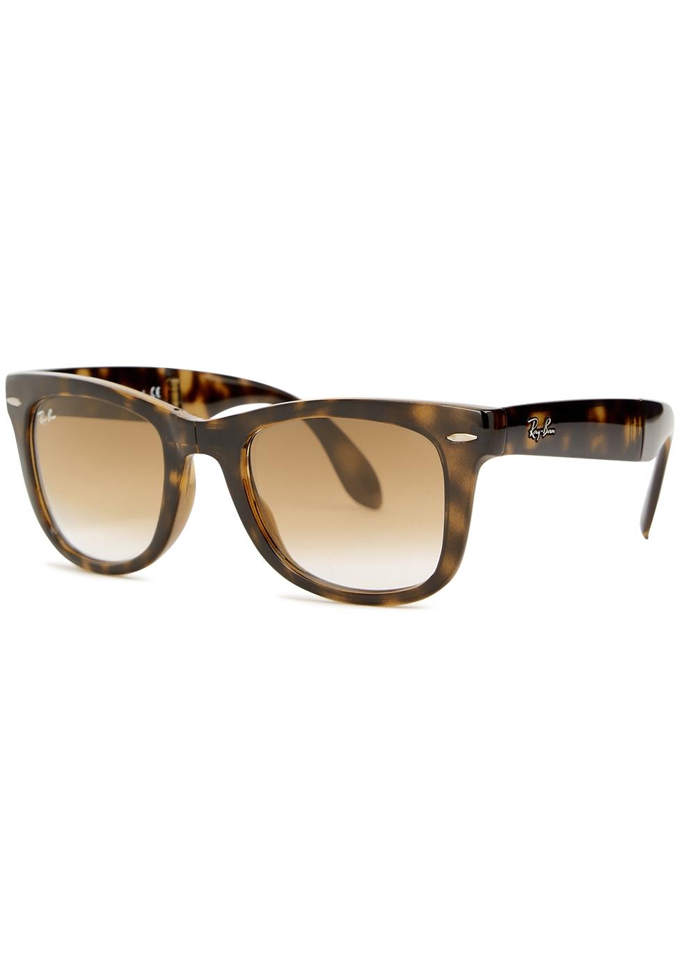 folding wayfarer tortoise shell