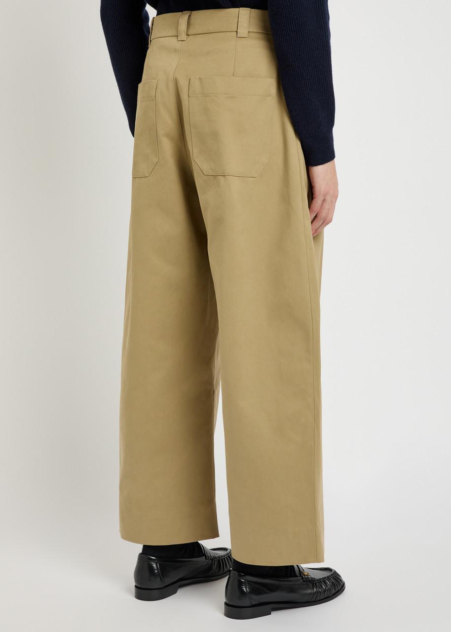 Studio Nicholson Peached Pleated Wide-Leg Cotton-Twill Trousers in