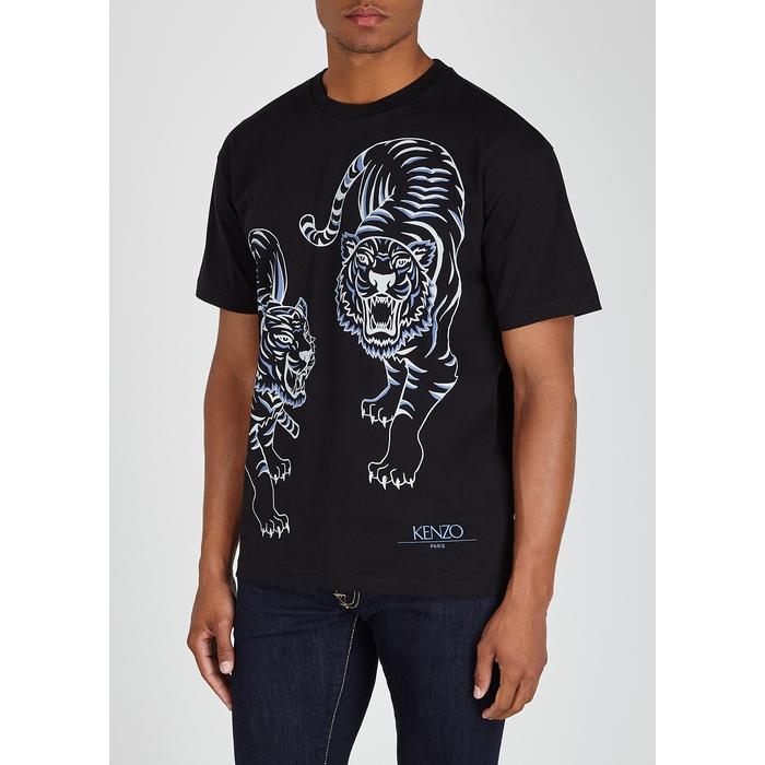 KENZO Cotton Men's Double Tiger Graphic T-shirt in Black for Men - Lyst