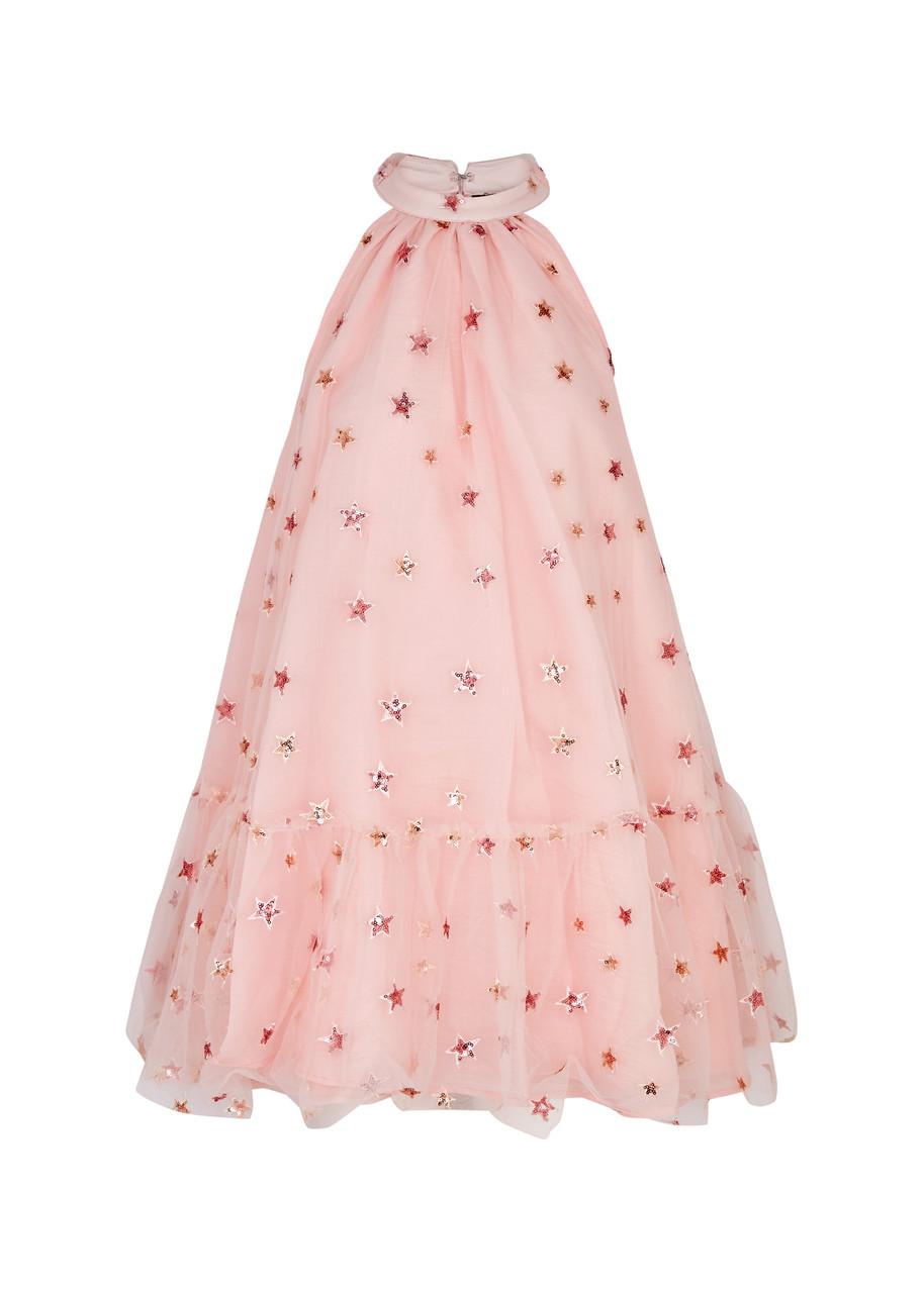 strapless open back dress For Love & Lemons Etienne Mini Dress Pink  blueandcream