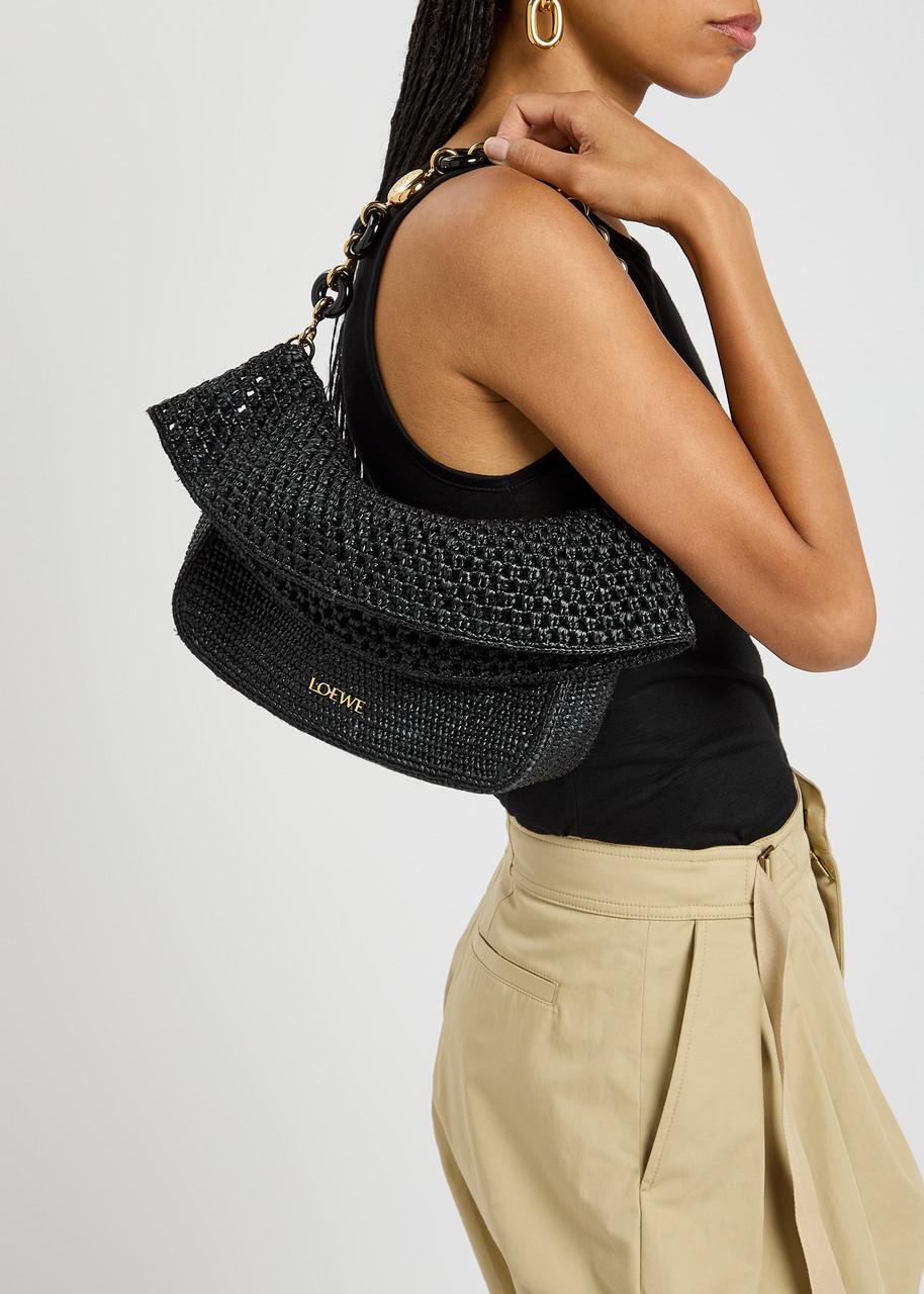 【Loewe】イビサ オラ スモール ラフィア ショルダーバッグ LOEWE + Paula's Ibiza Puzzle Edge ラフィア スモール