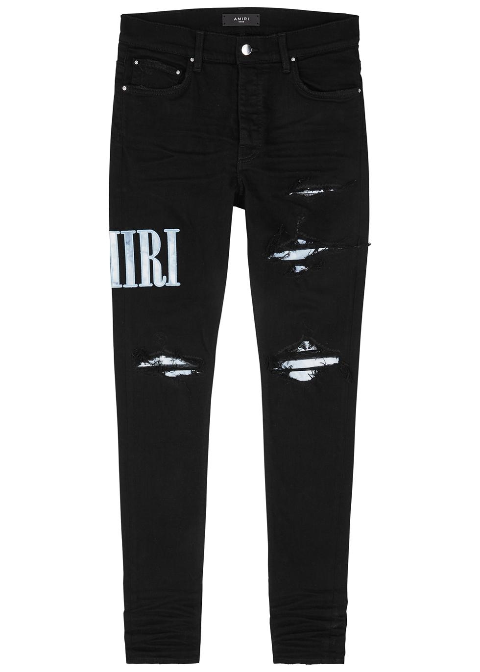 Amiri Core Distressed Skinny Jeans in Black for Men | Lyst