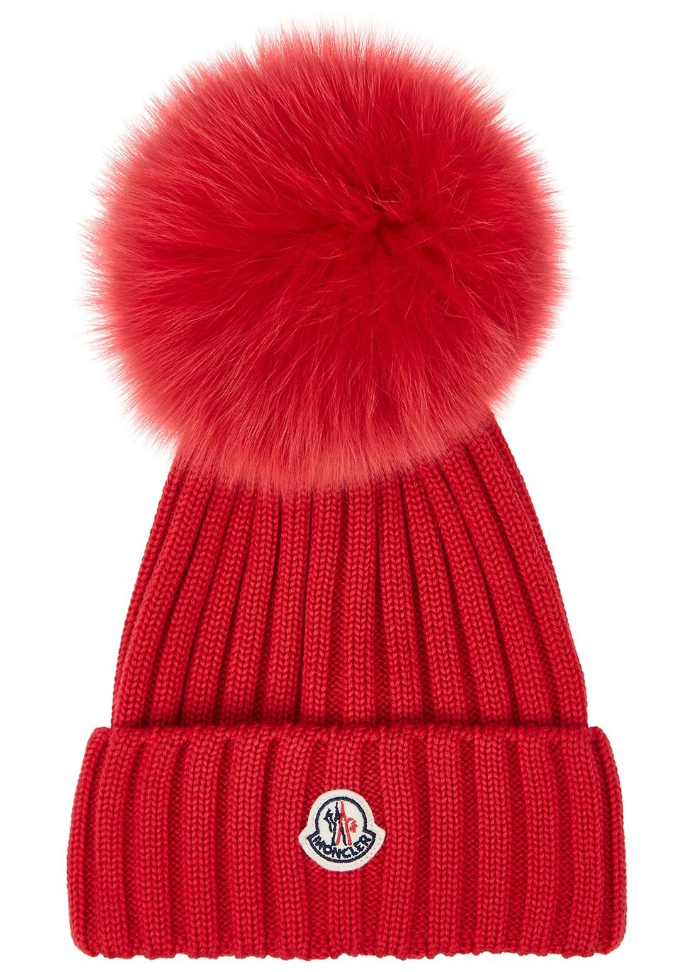 Moncler Logo Beanie Pastel Red (Red) - Lyst