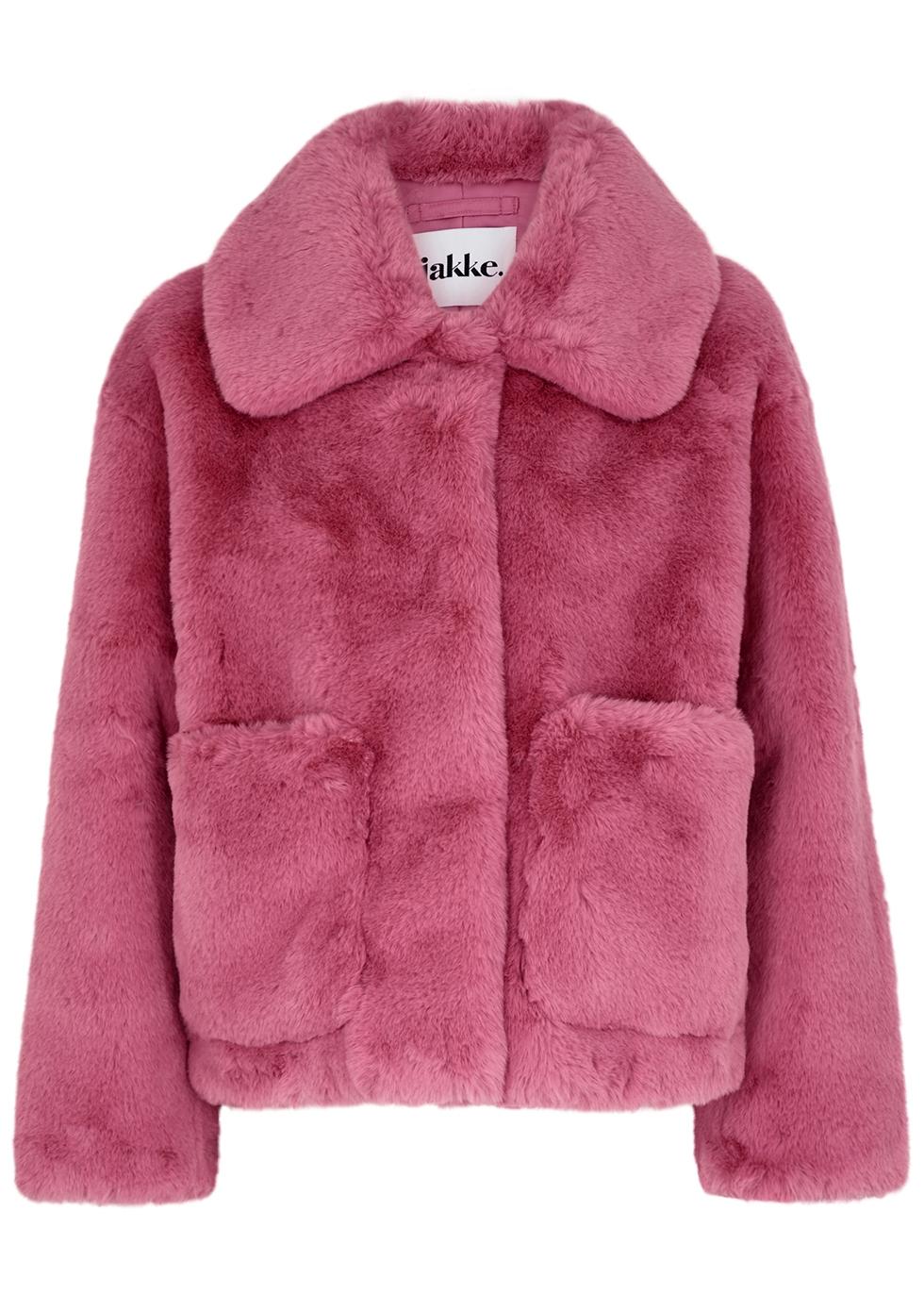 Jakke Traci Pink Faux Fur Coat | Lyst