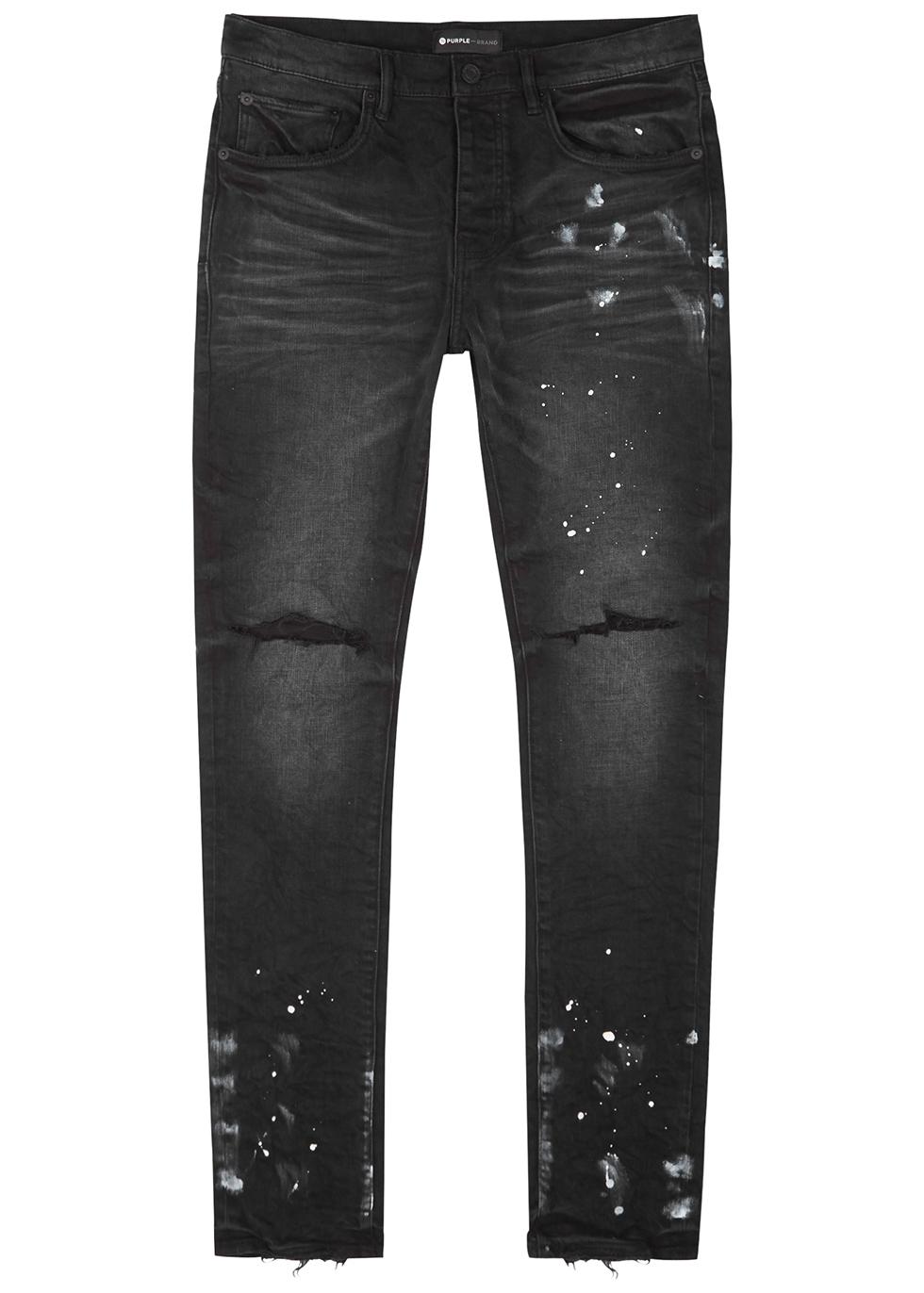 Purple Brand Paint Splatter Distressed Jeans - Farfetch  Distressed jeans,  Paint splatter jeans, Slim fit jeans