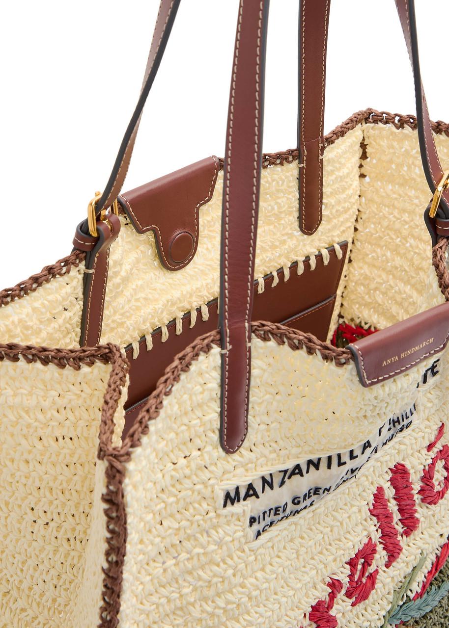 Anya Hindmarch Perello Raffia Tote in Green | Lyst Anya Hindmarch Perello Raffia Tote in Green | Lyst