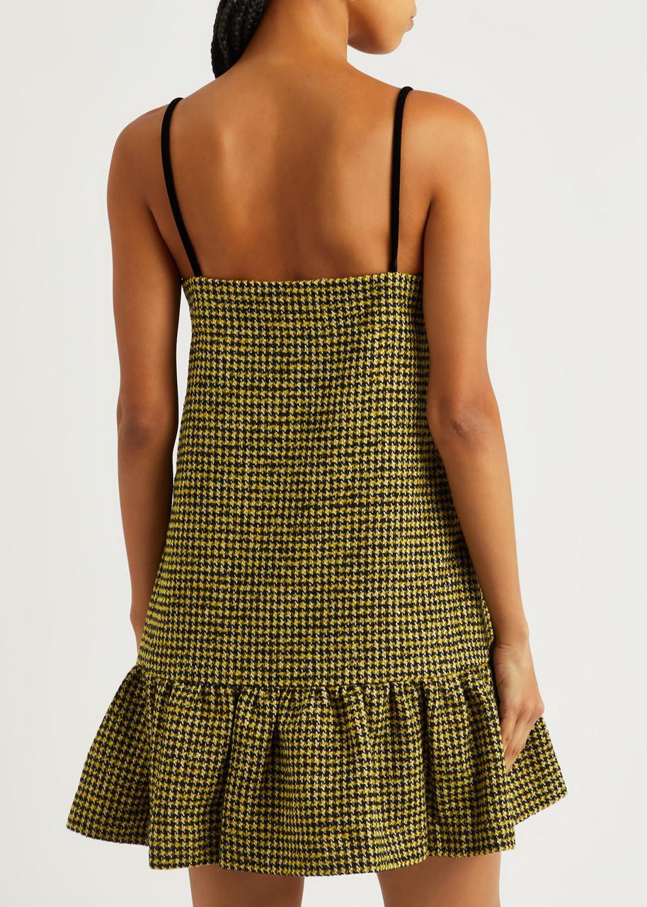 knee length dresses for ladies Black and White Houndstooth Turtleneck Mini Dress L - Black/White | Rachel Antonoff - L