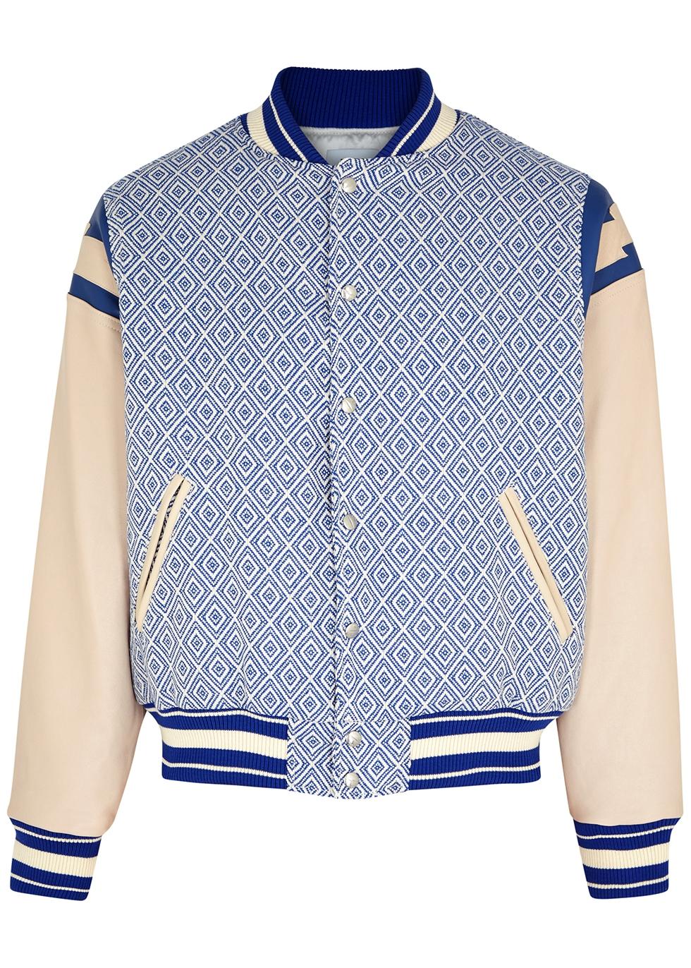 Rhude Lightning Panelled Jacquard Bomber Jacket in Blue for Men Lyst UK