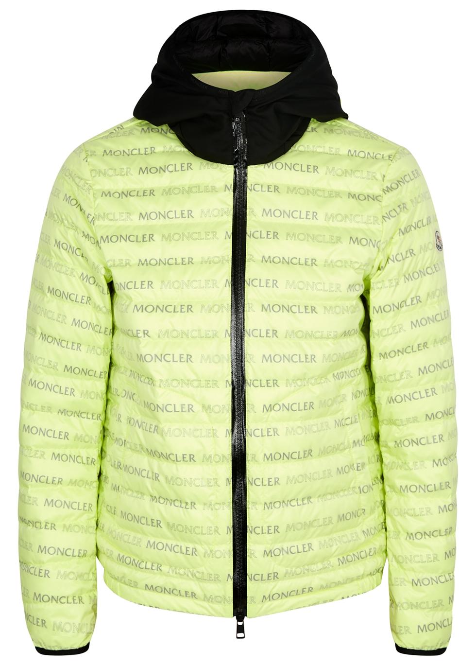 Moncler Canvas Dun Neon Green Shell Jacket for Men - Lyst