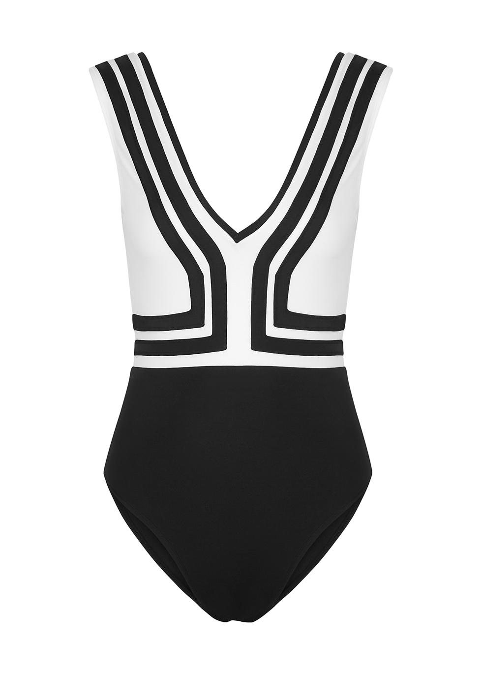 OYE Swimwear Synthetic Maia Monochrome Panelled Swimsuit in Black - Lyst