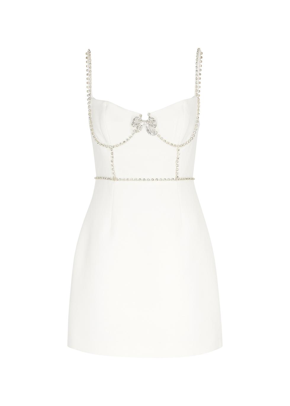 self portrait white bow dress 美品 White Tulle Satin Bow Mini Dress – self-portrait