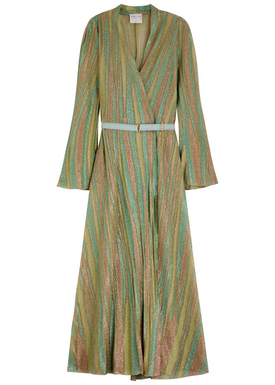forte_forte Lurex Metallic Fine-Knit Maxi Dress in Green | Lyst forte_forte Lurex Metallic Fine-Knit Maxi Dress in Green | Lyst