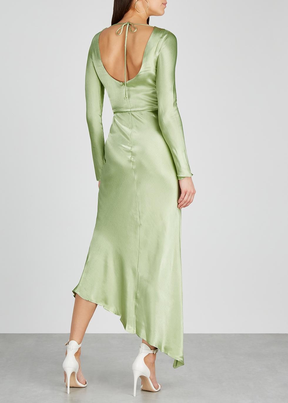 Bec & Bridge Crest Light Green Satin Midi Dress | Lyst