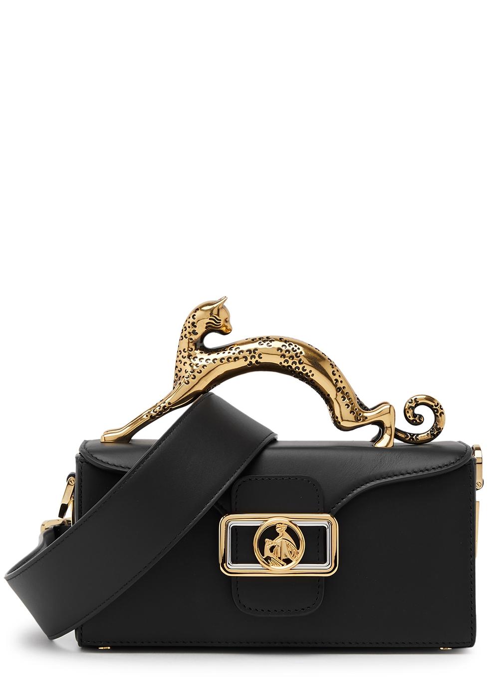 Lanvin Pencil Cat Nano Leather Top Handle Bag in Black Lyst