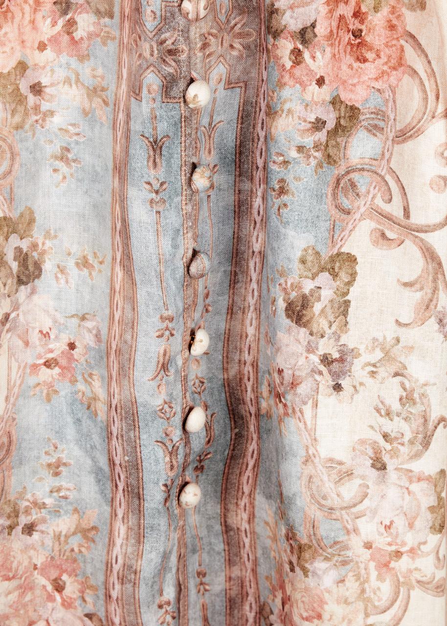 Zimmermann August Printed Linen Midi Dress in Natural | Lyst Zimmermann August Printed Linen Midi Dress in Natural | Lyst