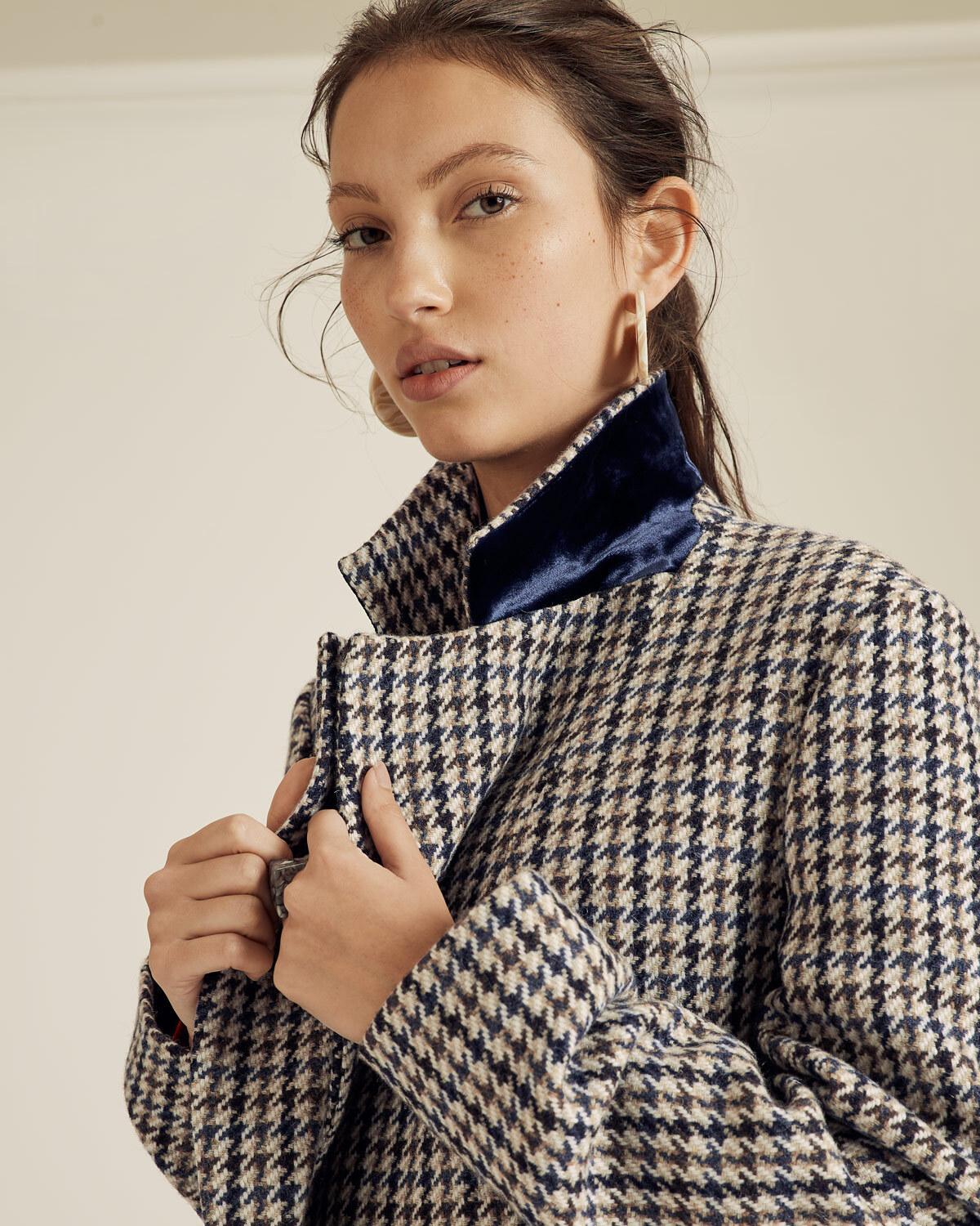 check maxi coat