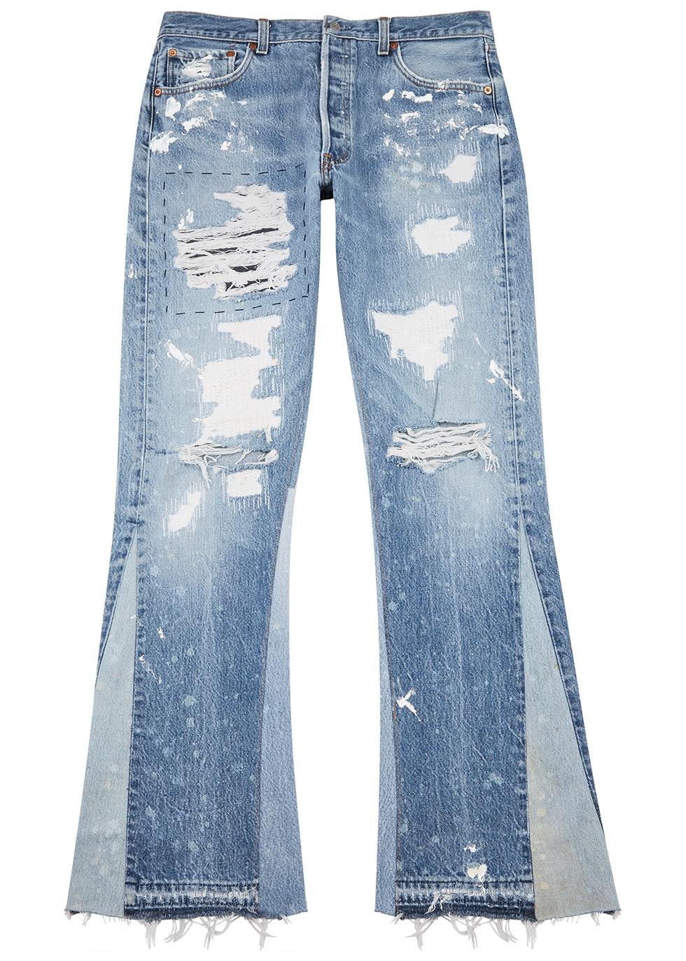 GALLERY DEPT. Indiana Blue Distressed Flared-leg Jeans for Men | Lyst