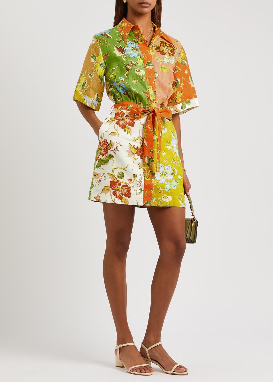 alemais hotel lamu spliced mini dress Alemais Hotel Lamu Spliced Shirtdress Floral Size 4 AU/UK (0 US)