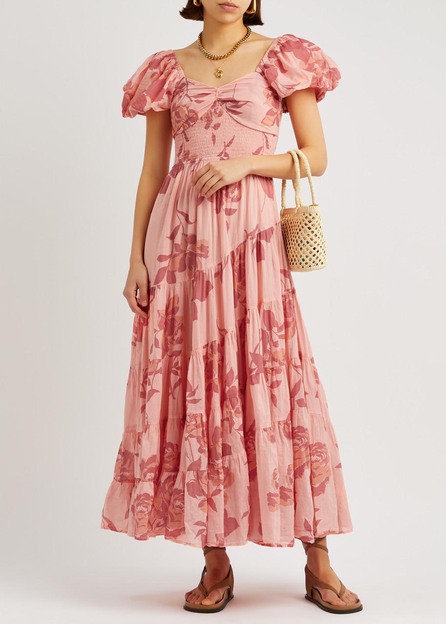 free people sundrenched printed maxi dress FREE PEOPLE Floral SUNDRENCHED Short Sleeve Maxi Dress