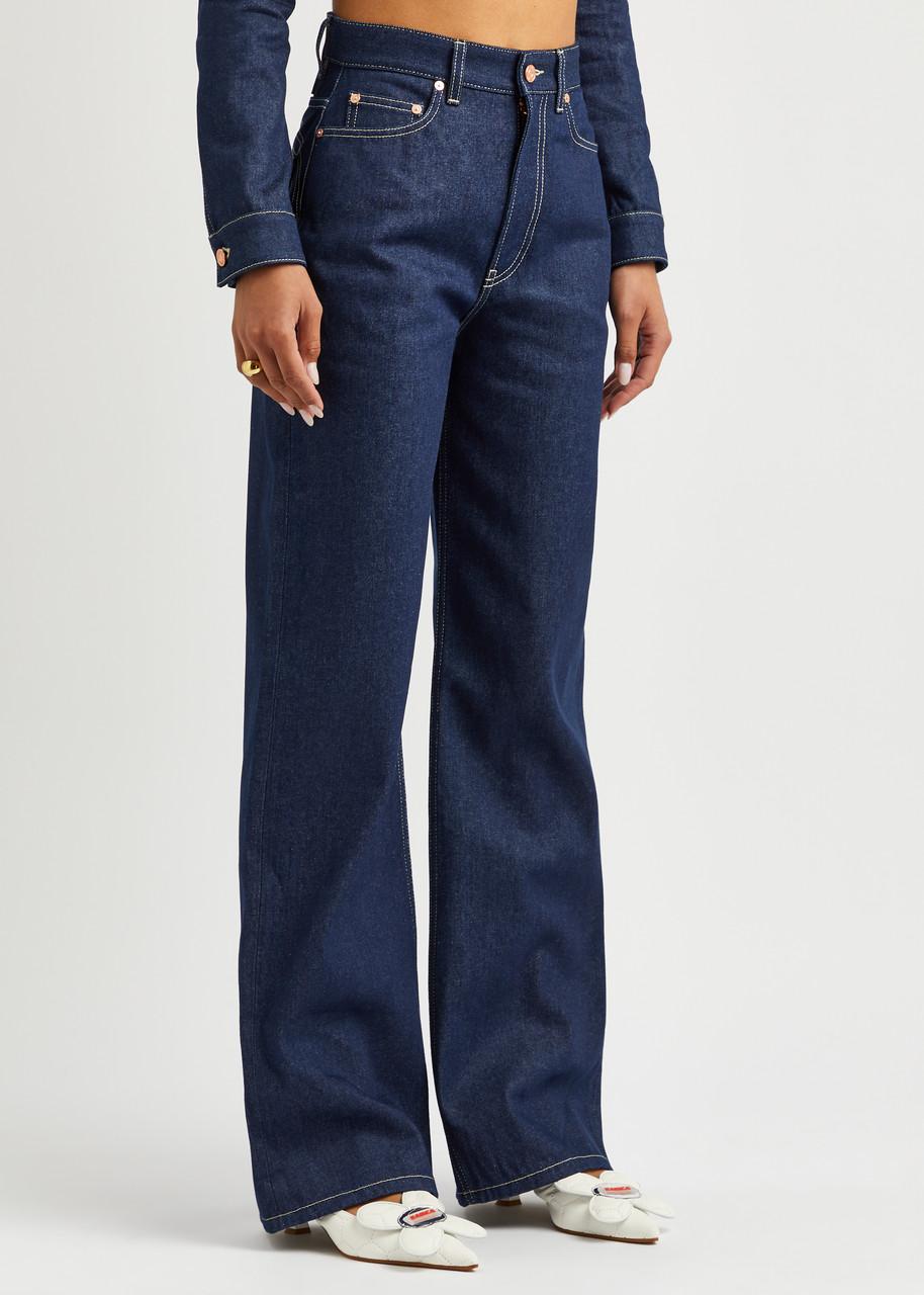 デニム・ジーパン JEAN PAUL GAULTIER Wide jeans Blue Jean Paul Gaultier Paneled mid-rise wide-leg jeans Jean Paul