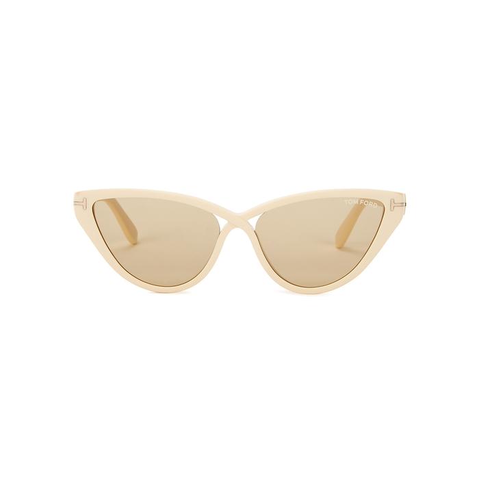 Tom Ford Charlie Cream Cat-eye Sunglasses in White | Lyst