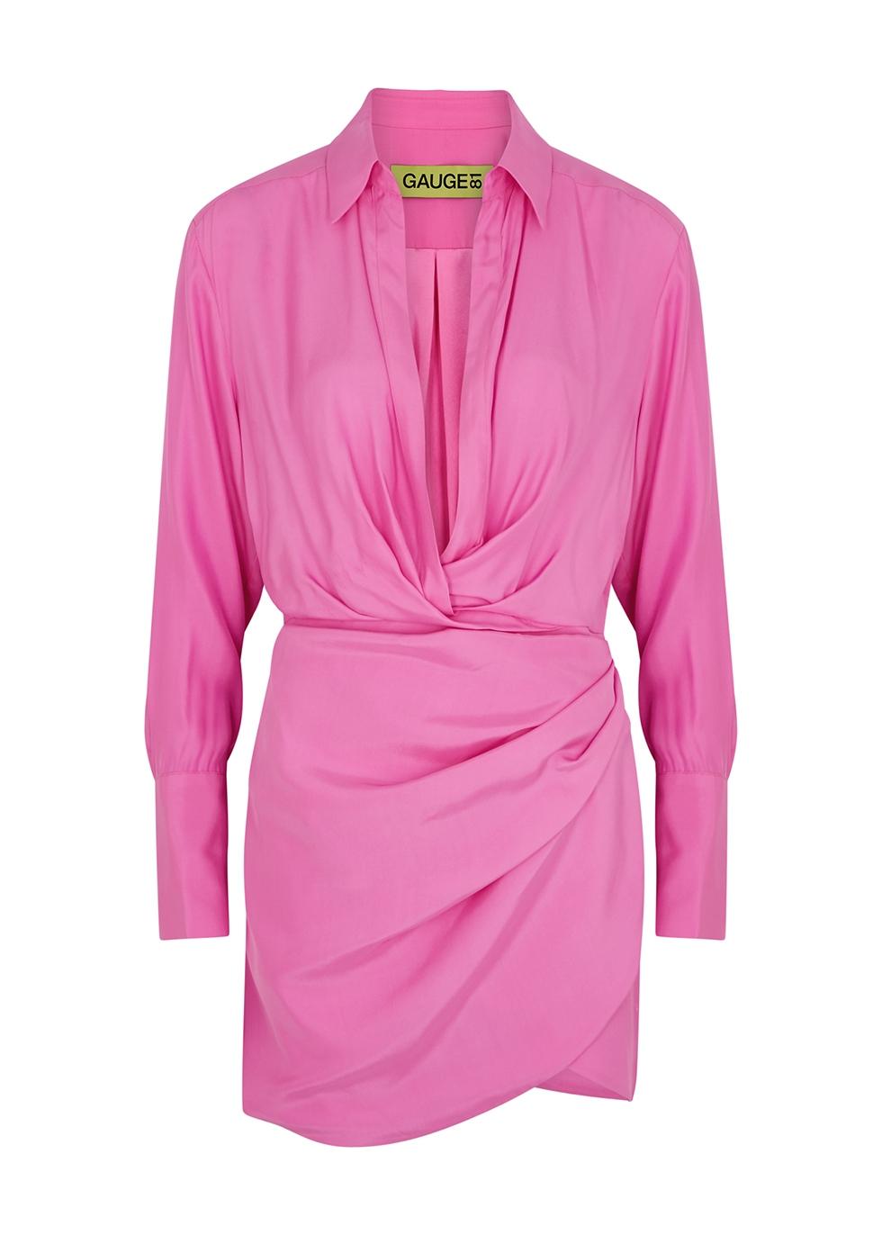 GAUGE81 Naha Pink Silk Mini Dress | Lyst