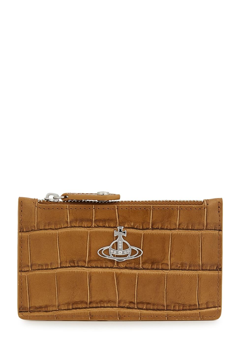 Vivienne Westwood Crocodile-effect Faux Leather Card Holder in Brown | Lyst