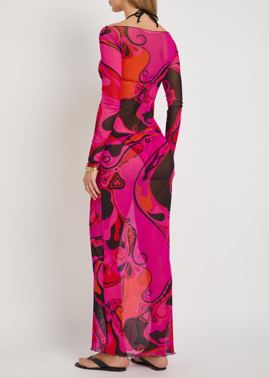 disney ladies dresses Emilio Pucci Signature Silk Midi Dress Multicolor main image 0