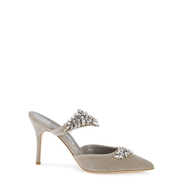 manolo blahnik embellished mule