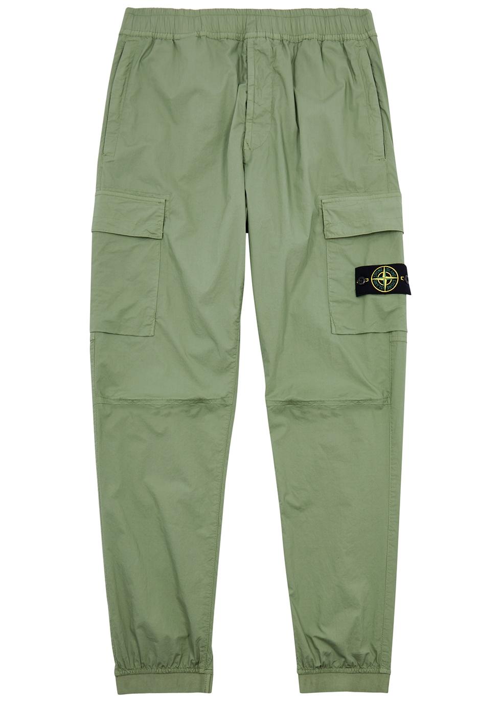 Stone Island Stretch-cotton Cargo Trousers in Green for Men | Lyst