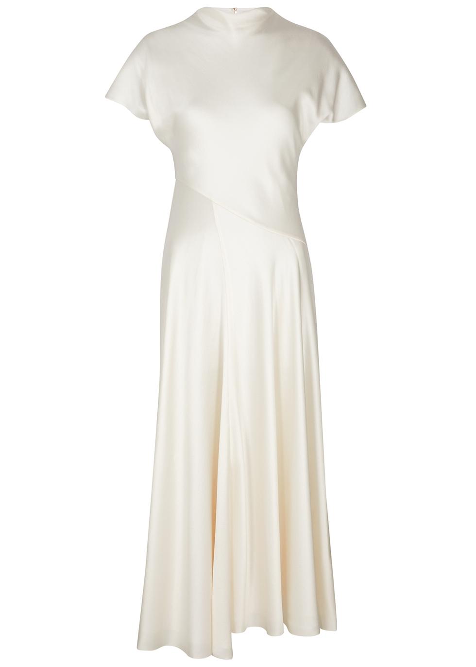 ROKSANDA Adriana Silk Crepe De Chine Midi Dress in White | Lyst