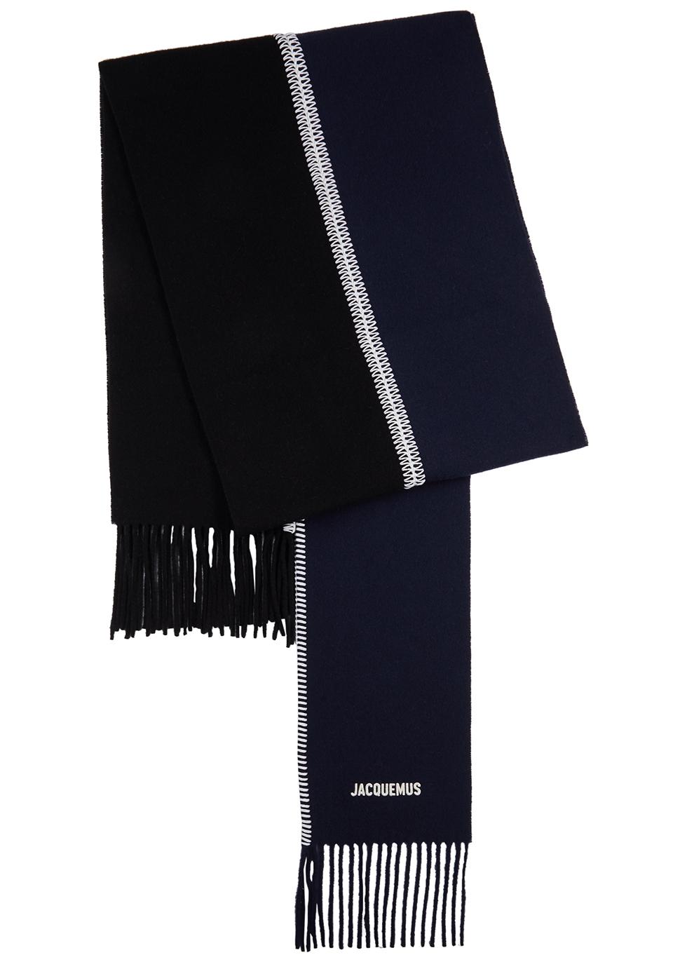 Jacquemus L'écharpe Pampero Logo Wool Scarf in Black | Lyst