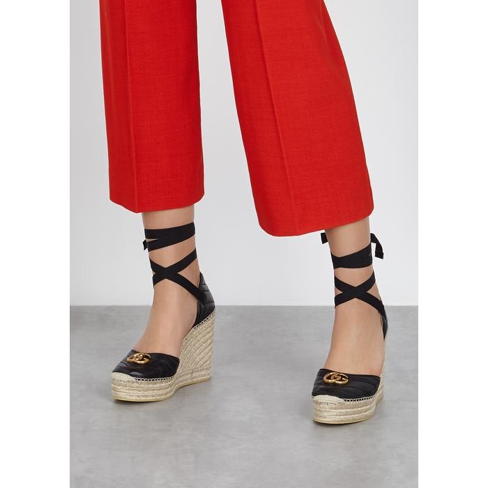 Gucci Palmyra Leather Wedges in Black Lyst